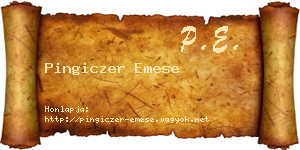Pingiczer Emese névjegykártya